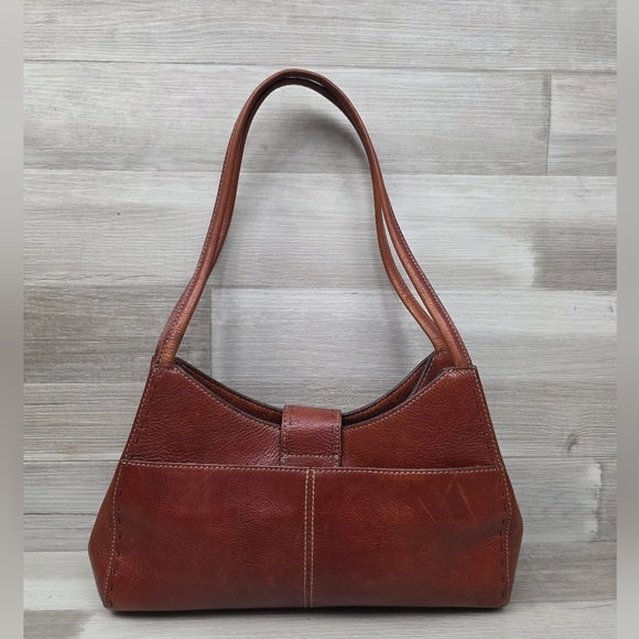 Vintage FOSSIL Red Brown Leather Shoulder Bag ZB9094 - Picture 14 of 16